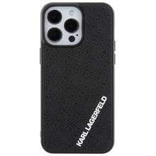 Заредете изображение във визуализатора на галерията – Original Pouch KARL LAGERFELD hardcase 3D Rubber Multi Logo KLHCP15X3DMKRLK for Iphone 15 Pro Max Black

