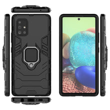 Заредете изображение във визуализатора на галерията – Ring Armor Case Kickstand Tough Rugged Cover for Samsung Galaxy A71 5G black - TopMag
