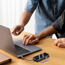 Заредете изображение във визуализатора на галерията – Baseus AcmeJoy HUB 4-Port USB-C to 1xUSB-C / 4xUSB3.0 dark gray
