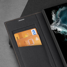 Заредете изображение във визуализатора на галерията – Dux Ducis Skin X2 case Samsung Galaxy S23 Ultra flip case wallet stand black
