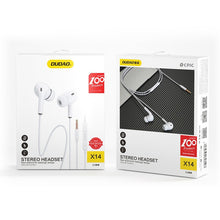 Заредете изображение във визуализатора на галерията – Dudao in-ear headphones headset with remote control and microphone 3.5 mm mini jack white (X14 white) - TopMag
