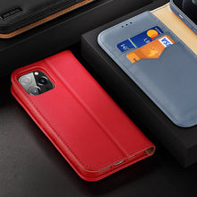 Заредете изображение във визуализатора на галерията – Dux Ducis Hivo Genuine Leather Bookcase type case for iPhone 13 mini red
