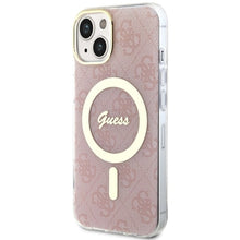 Заредете изображение във визуализатора на галерията – Original Case GUESS hardcase 4G MagSafe GUHMP14MH4STP for Iphone 14 Plus pink
