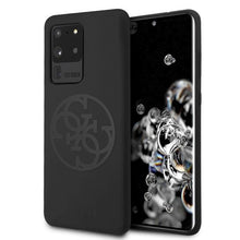 Заредете изображение във визуализатора на галерията – Guess GUHCS69LS4GBK S20 Ultra G988 black/czarny hard case Silicone 4G Tone On Tone - TopMag
