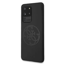 Заредете изображение във визуализатора на галерията – Guess GUHCS69LS4GBK S20 Ultra G988 black/czarny hard case Silicone 4G Tone On Tone - TopMag
