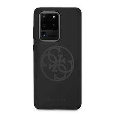 Заредете изображение във визуализатора на галерията – Guess GUHCS69LS4GBK S20 Ultra G988 black/czarny hard case Silicone 4G Tone On Tone - TopMag
