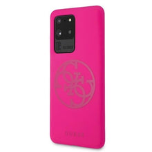 Заредете изображение във визуализатора на галерията – Guess GUHCS69LS4GFU S20 Ultra G988 fuksja/fuchsia hard case Silicone 4G Tone On Tone - TopMag
