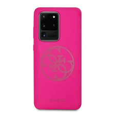 Заредете изображение във визуализатора на галерията – Guess GUHCS69LS4GFU S20 Ultra G988 fuksja/fuchsia hard case Silicone 4G Tone On Tone - TopMag
