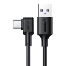 Заредете изображение във визуализатора на галерията – Ugreen angle cable with side USB plug - USB Type C 5 A Quick Charge 3.0 SCP FCP 2 m black (20104 US307) - TopMag

