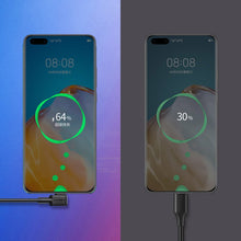 Заредете изображение във визуализатора на галерията – Ugreen angle cable with side USB plug - USB Type C 5 A Quick Charge 3.0 SCP FCP 2 m black (20104 US307) - TopMag
