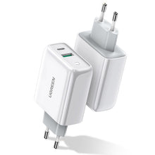 Заредете изображение във визуализатора на галерията – Ugreen Fast USB Type C / USB Wall Charger 36 W Quick Charge 4.0 Power Delivery white (60468 CD170) - TopMag
