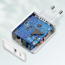 Заредете изображение във визуализатора на галерията – Ugreen Fast USB Type C / USB Wall Charger 36 W Quick Charge 4.0 Power Delivery white (60468 CD170) - TopMag
