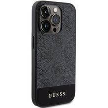 Заредете изображение във визуализатора на галерията – Original Case GUESS hardcase 4G Stripe Collection GUHCP15LG4GLGR for Iphone 15 Pro grey
