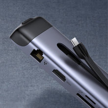 Заредете изображение във визуализатора на галерията – Ugreen 9in1 multi-functional HUB USB Type C - HDMI / 3x USB 3.2 Gen 1 / SD micro SD / VGA / RJ45 card reader / USB Type C Power Delivery 100 W 20 V 5 A gray (70409 CM286) - TopMag
