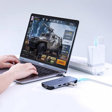 Заредете изображение във визуализатора на галерията – Ugreen 9in1 multi-functional HUB USB Type C - HDMI / 3x USB 3.2 Gen 1 / SD micro SD / VGA / RJ45 card reader / USB Type C Power Delivery 100 W 20 V 5 A gray (70409 CM286) - TopMag

