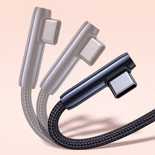 Заредете изображение във визуализатора на галерията – Ugreen angle cable with side USB plug - USB Type C 5 A Quick Charge 3.0 AFC FCP 0.5 m black (70431 US313)
