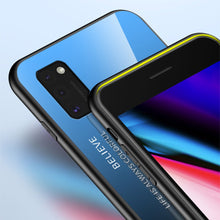 Заредете изображение във визуализатора на галерията – Gradient Glass case Cover with Samsung Galaxy A41 tempered glass backing blue-purple - TopMag

