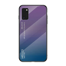 Заредете изображение във визуализатора на галерията – Gradient Glass case Cover with Samsung Galaxy A41 tempered glass backing blue-purple - TopMag
