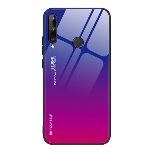 Gradient Glass Durable Cover with Tempered Glass Back Huawei P40 Lite E pink-purple - TopMag