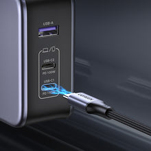 Заредете изображение във визуализатора на галерията – Ugreen fast charger GaN USB / USB C 140W + USB C cable 1.5m (CD289)
