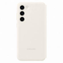 Заредете изображение във визуализатора на галерията – Samsung Smart View Wallet Case for Samsung Galaxy S23+ Cover with Smart Flip Window Card Wallet Cream (EF-ZS916CUEGWW)
