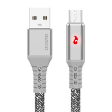 Заредете изображение във визуализатора на галерията – Dudao cable USB - micro USB cable 1 m 3 A with LED gray (L7xM Micro) - TopMag
