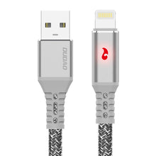 Заредете изображение във визуализатора на галерията – Dudao cable USB cable - Lightning 1 m 3 A with LED gray (L7xL Lightning) - TopMag
