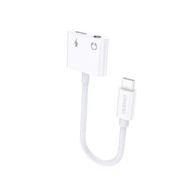 Заредете изображение във визуализатора на галерията – Dudao adapter plug headphone splitter USB Type C - USB Type C / 3.5 mm mini jack white (L13T white) - TopMag
