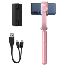 Заредете изображение във визуализатора на галерията – Baseus selfie stick telescopic retractable selfie stick tripod with bluetooth remote control pink (SULH-04) - TopMag
