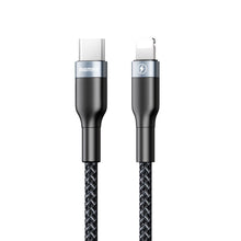 Заредете изображение във визуализатора на галерията – Remax Sury 2 Series Cable Durable Nylon Braided Wire USB Type C - Lightning 18 W Power Delivery 1 m black (RC-009 black)
