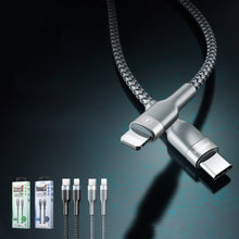Заредете изображение във визуализатора на галерията – Remax Sury 2 Series Cable Durable Nylon Braided Wire USB Type C - Lightning 18 W Power Delivery 1 m black (RC-009 black)
