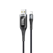 Заредете изображение във визуализатора на галерията – Remax Intelligent Digital Data USB - Lightning Cable overcharge protection programmable timer 2,1 A 1,2 m black (RC-096i black) - TopMag
