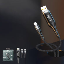 Заредете изображение във визуализатора на галерията – Remax Intelligent Digital Data USB - USB Type C Cable overcharge protection programmable timer 2,1 A 1,2 m black (RC-096a black) - TopMag
