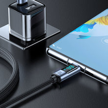 Заредете изображение във визуализатора на галерията – USB C - USB A cable 66W 1.2m with LED display Joyroom S-AC066A16 - black
