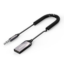 Заредете изображение във визуализатора на галерията – Ugreen Bluetooth 5.0 audio receiver cable USB AUX audio jack adapter black (70601 CM309) - TopMag
