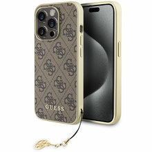 Заредете изображение във визуализатора на галерията – Guess GUHCP15LGF4GBR iPhone 15 Pro 6.1" brown/brown hardcase 4G Charms Collection
