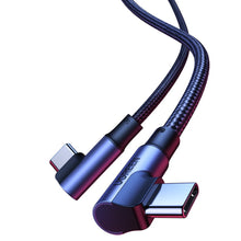 Заредете изображение във визуализатора на галерията – Ugreen angled USB Type C cable - USB Type C Quick Charge Power Delivery 100 W 5 A 1 m black (US335 70696) - TopMag
