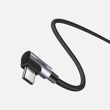 Заредете изображение във визуализатора на галерията – Ugreen angle cable with side plug USB Type C - USB Type C Power Delivery Quick Charge FCP 3 A 1 m gray (70529 US323) - TopMag
