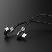Заредете изображение във визуализатора на галерията – Ugreen angle cable with side plug USB Type C - USB Type C Power Delivery Quick Charge FCP 3 A 1 m gray (70529 US323) - TopMag
