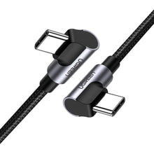 Заредете изображение във визуализатора на галерията – Ugreen angle cable with side plug USB Type C - USB Type C Power Delivery Quick Charge FCP 3 A 1 m gray (70529 US323) - TopMag
