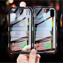 Заредете изображение във визуализатора на галерията – Wozinsky Full Magnetic Case Full Body Front and Back Cover with built-in glass for Samsung Galaxy A71 black-transparent - TopMag
