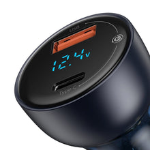 Заредете изображение във визуализатора на галерията – Baseus car charger USB / USB Type C 65 W 5 A SCP Quick Charge 4.0+ Power Delivery 3.0 LCD display gray (CCKX-C0G) - TopMag
