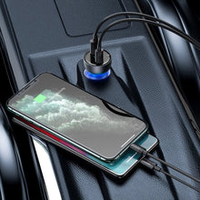 Заредете изображение във визуализатора на галерията – Baseus car charger USB / USB Type C 65 W 5 A SCP Quick Charge 4.0+ Power Delivery 3.0 LCD display gray (CCKX-C0G) - TopMag
