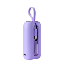 Заредете изображение във визуализатора на галерията – Joyroom power bank 10000mAh Colorful Series 22.5W with 2 built-in USB-C and Lightning cables purple (JR-L012)
