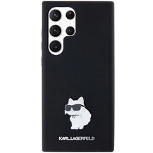 Заредете изображение във визуализатора на галерията – Karl Lagerfeld Silicone Choupette Metal Pin case for Samsung Galaxy S23 Ultra - black
