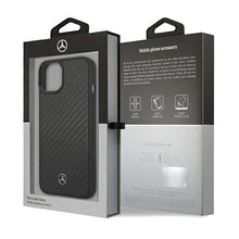 Заредете изображение във визуализатора на галерията – Original Case MERCEDES hardcase Carbon Fiber Dynamic MEHCP15SRCABK for Iphone 15 Black
