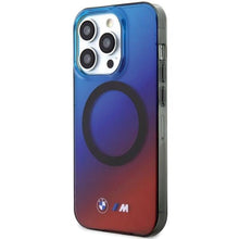 Заредете изображение във визуализатора на галерията – BMW M Gradient MagSafe case for iPhone 15 Pro - red and blue

