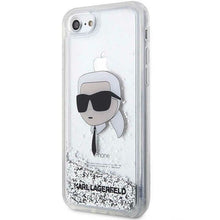 Заредете изображение във визуализатора на галерията – Karl Lagerfeld KLHCI8LNKHCH iPhone 7/8/ SE 2020/2022 silver/silver hardcase Glitter Karl Head
