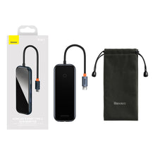 Заредете изображение във визуализатора на галерията – Baseus AcmeJoy HUB 8-Port USB-C to 1xHDMI / 2xUSB-A 3.0 / 1xUSB-A 2.0 / 1xUSB-C PD&amp;Data / 1xRJ45 / 1xSD/TF dark gray

