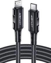 Заредете изображение във визуализатора на галерията – Acefast cable type c to lightning 8-pin mfi 3a pd30w c4-01 1,2m black
